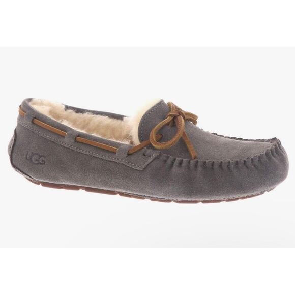 UGG Shoes - UGG Dakota Pewter Suede Slip On Moccasin Slippers Women’s Size 6 NIB